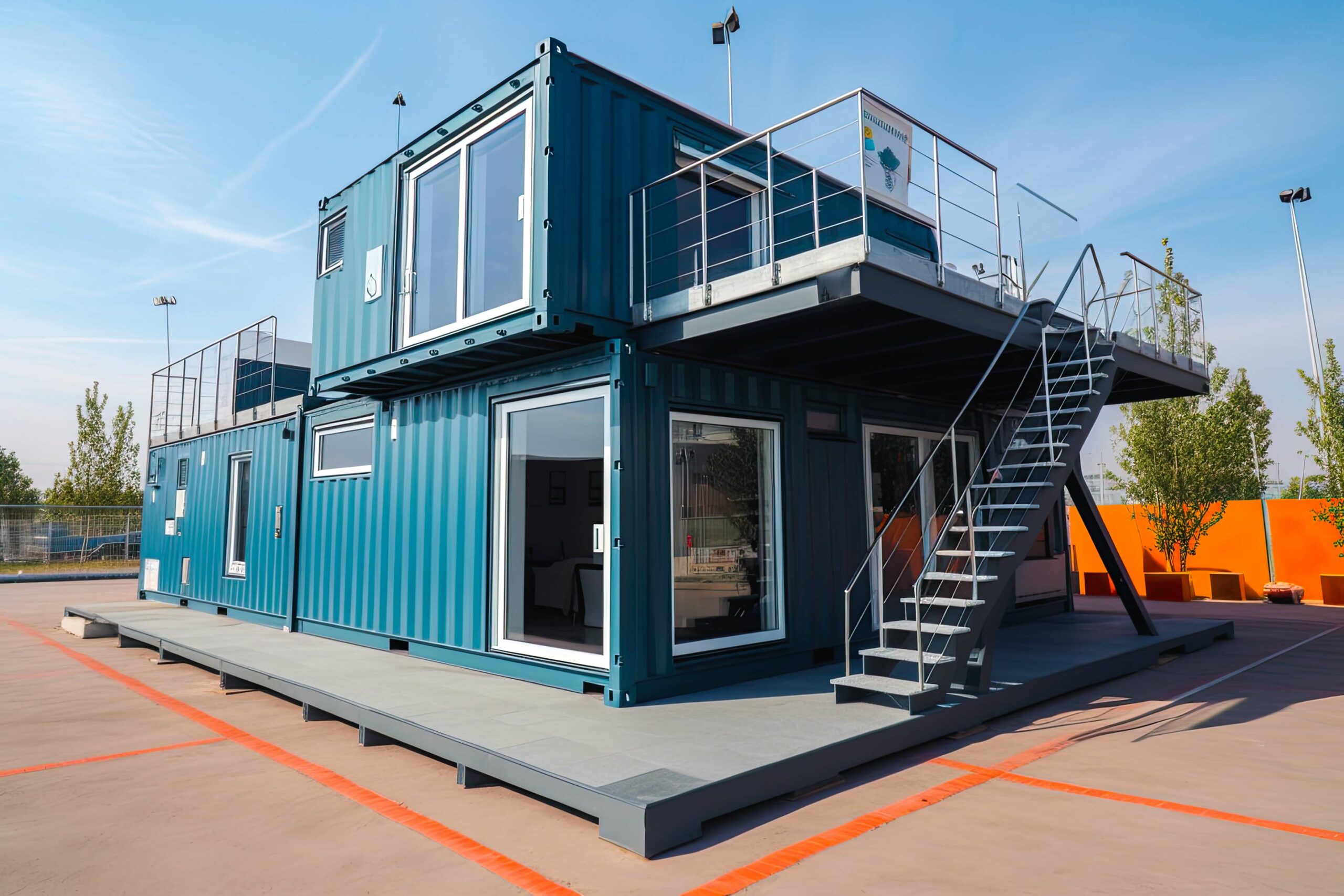 Raumcontainer mit Treppe im flexiblen Modulsystem